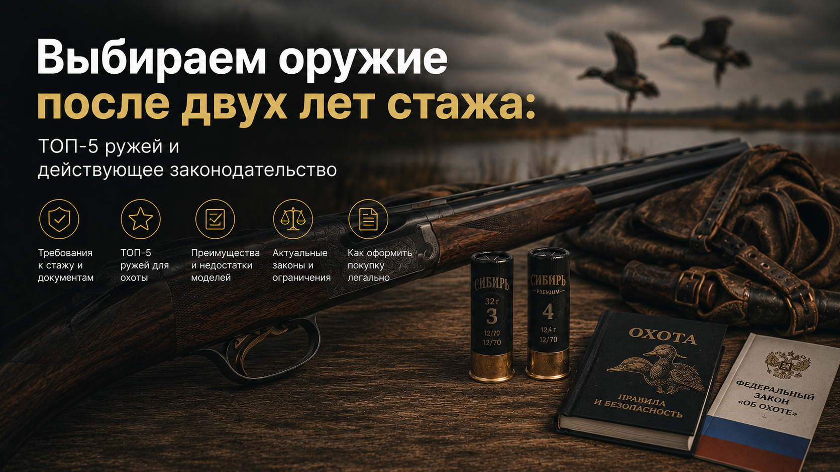 Выбираем оружие после двух лет стажа: ТОП-5 ружей и действующее законодательство