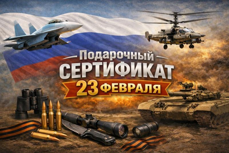 Подарочный сертификат на 23 ФЕВРАЛЯ оружейного  салона "Люберецкий Арсенал" -лучший подарок! 