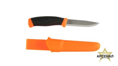 ЛХ Нож Morakniv Companion F Serrated, нержавеющая сталь, серрейтор, цвет оранжевый	