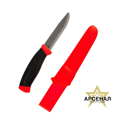Нож Morakniv Companion F Rescue, нержавеющая сталь, 2/3 серрейтор, цвет оранжевый