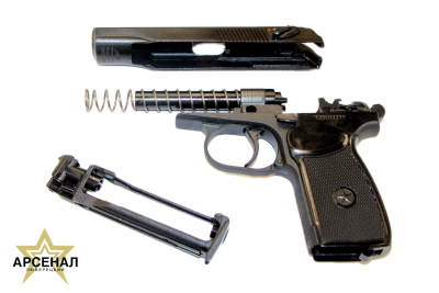 Пневматический пистолет МР-654К .газобал. с обнов.рук.(черная)